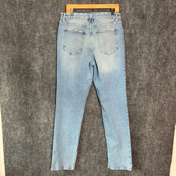 Good American Jeans Womens 14/32 Light Blue Skinny Split Hem High Rise Casual - Picture 2 of 14